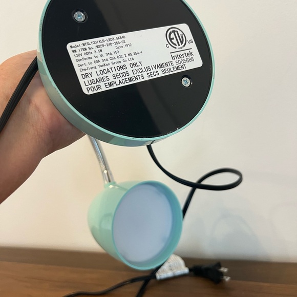 Intertek LED Desk Lamp Gooseneck Flexible Teal Model MTSL1001ALG-LED3 5K840 - Picture 2 of 2